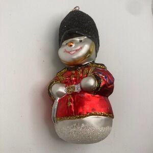 Vintage Hand Blown/Painted Snowman Christmas Ornament Collectible Classic